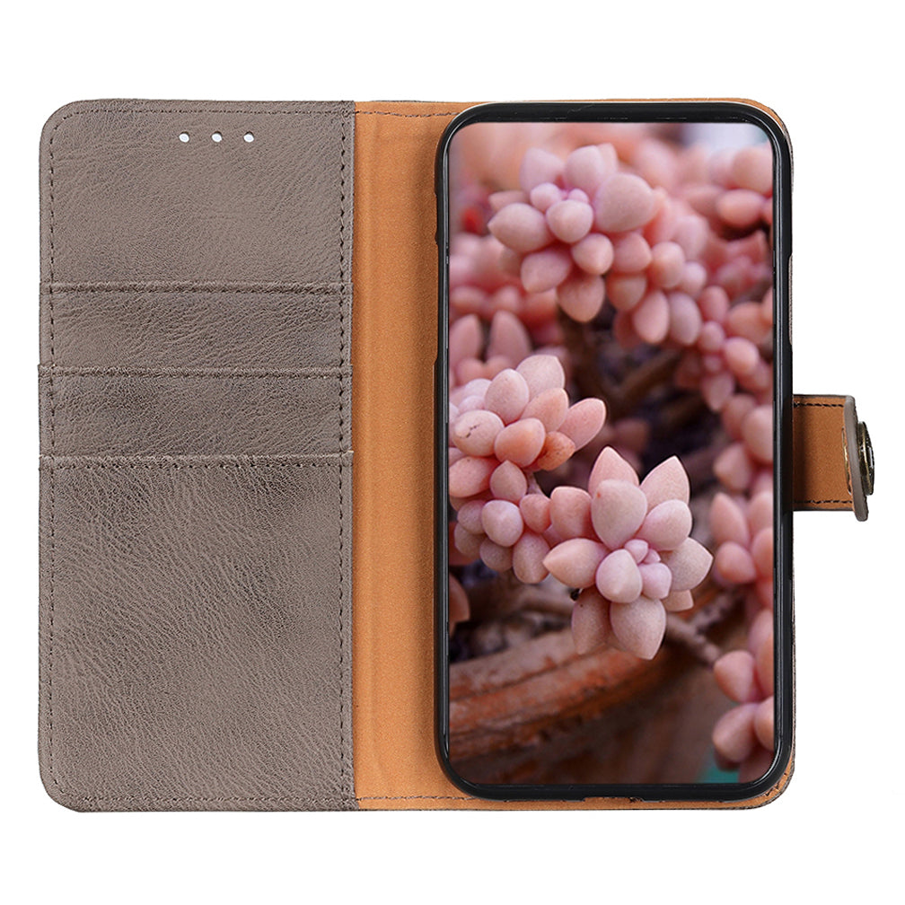 KHAZNEH for Motorola Moto Edge 40 Pro 5G / Moto X40 5G Shockproof Phone Cover Cowhide Texture PU Leather Anti-wear Phone Flip Wallet Case Stand