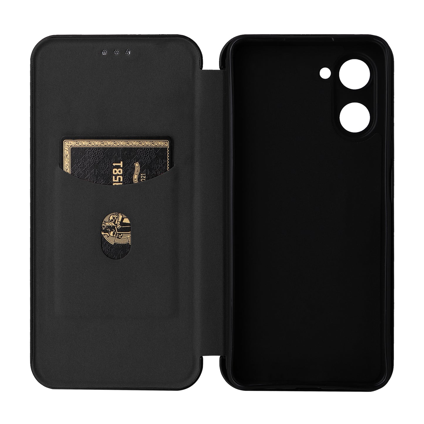 For Realme 10 Pro 5G Card Slot Phone Case Magnetic Auto-absorbed Carbon Fiber Texture PU Leather Stand Flip Cover