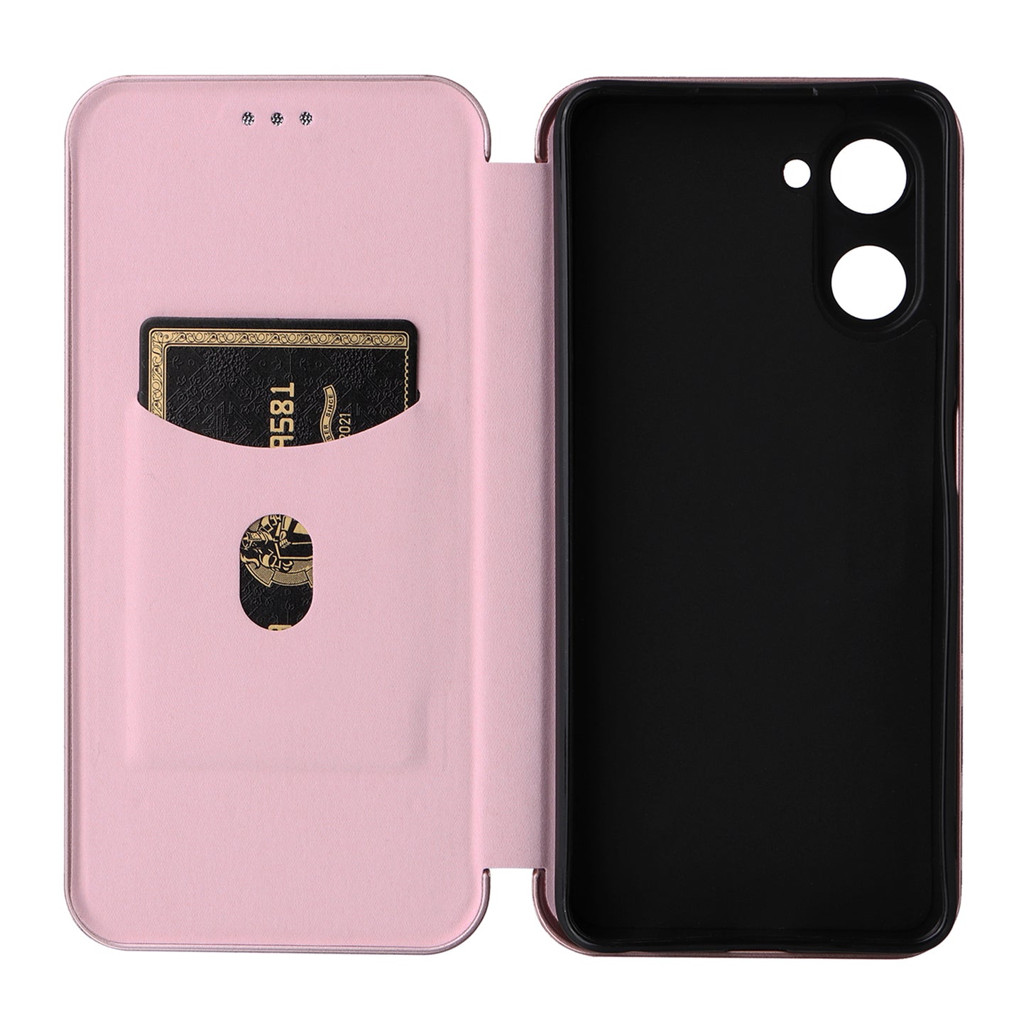 For Realme 10 Pro 5G Card Slot Phone Case Magnetic Auto-absorbed Carbon Fiber Texture PU Leather Stand Flip Cover