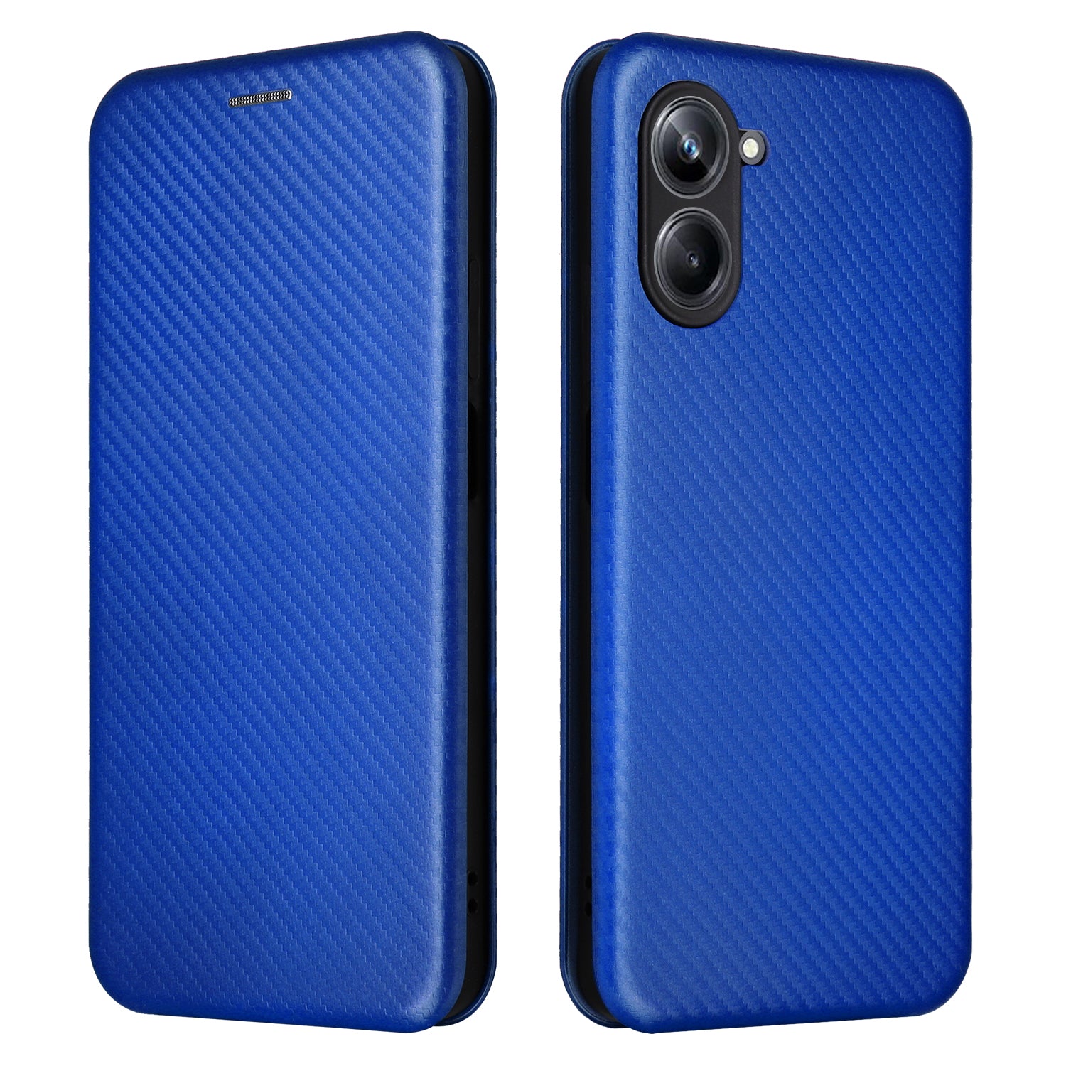 For Realme 10 Pro 5G Card Slot Phone Case Magnetic Auto-absorbed Carbon Fiber Texture PU Leather Stand Flip Cover