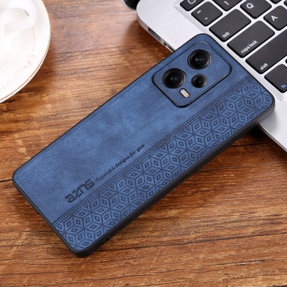 AZNS For Xiaomi Redmi Note 12 Pro 5G PU Leather Stand Wallet Cover with Strap Imprinted Pattern Phone Case Anti-collision PU Leather Coated TPU Cover