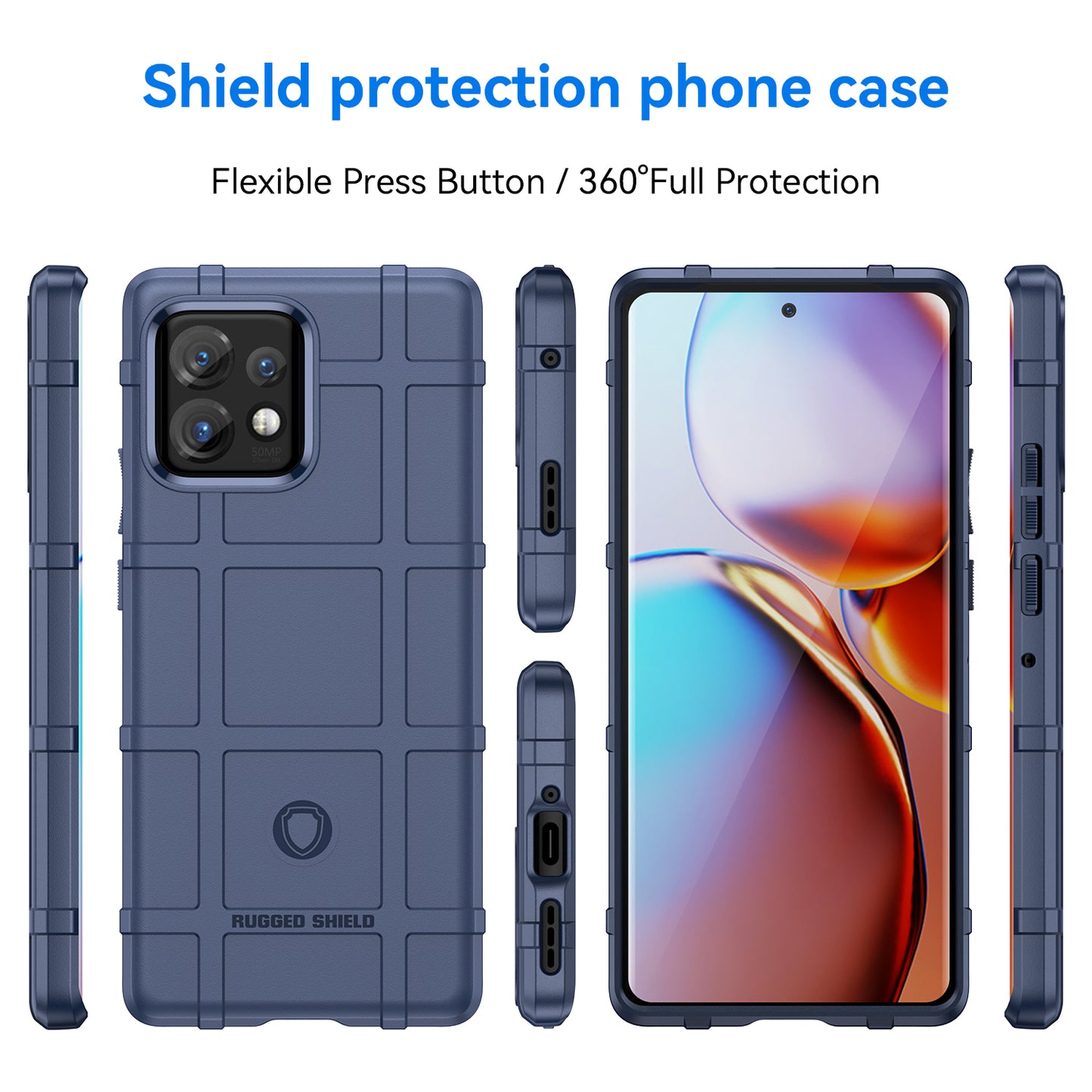 Phone Case for Motorola Moto X40 5G / Edge+ (2023) / Edge 40 Pro 5G Fall Proof Rugged Square Grid Texture Shockproof Soft TPU Back Cover