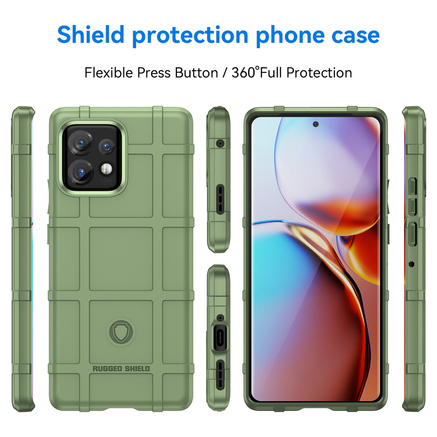 Phone Case for Motorola Moto X40 5G / Edge+ (2023) / Edge 40 Pro 5G Fall Proof Rugged Square Grid Texture Shockproof Soft TPU Back Cover