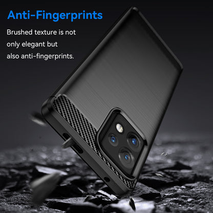 For Motorola Moto X40 5G / Edge+ (2023) / Edge 40 Pro 5G  Fall Protection Carbon Fiber Texture TPU Protective Phone Cover Brushed Mobile Phone Case