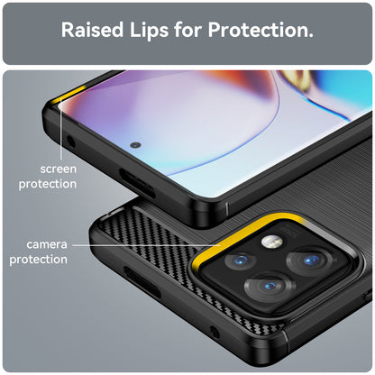 For Motorola Moto X40 5G / Edge+ (2023) / Edge 40 Pro 5G  Fall Protection Carbon Fiber Texture TPU Protective Phone Cover Brushed Mobile Phone Case