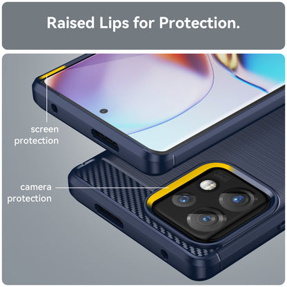 For Motorola Moto X40 5G / Edge+ (2023) / Edge 40 Pro 5G  Fall Protection Carbon Fiber Texture TPU Protective Phone Cover Brushed Mobile Phone Case