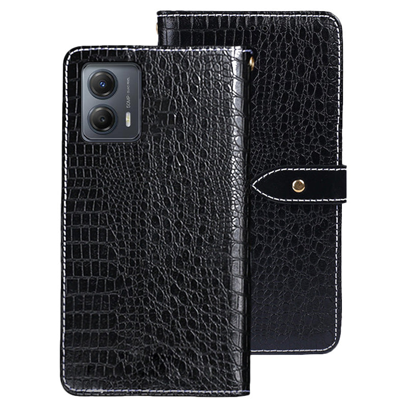 IDEWEI For Motorola Moto G53 5G / G23 4G / G13 4G Fall-proof Crocodile Texture PU Leather Stand Phone Flip Wallet Case Magnetic Clasp Phone Cover