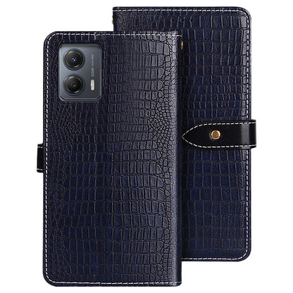 IDEWEI For Motorola Moto G53 5G / G23 4G / G13 4G Fall-proof Crocodile Texture PU Leather Stand Phone Flip Wallet Case Magnetic Clasp Phone Cover