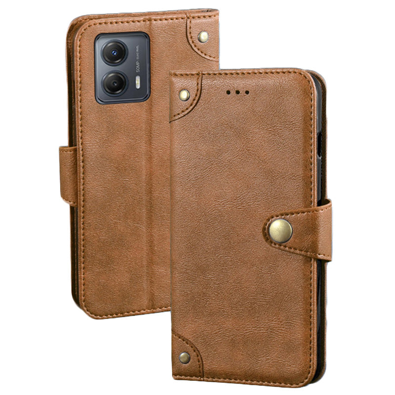 IDEWEI For Motorola Moto G53 5G / G23 4G / G13 4G Fine Texture PU Leather Phone Case Wallet Stand Book Style Cell Phone Cover