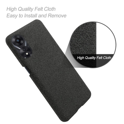 Ultra Slim Smartphone Case For Oppo A58 5G, Anti-fall Solid Color Hard PC Cloth Texture Protective Phone Cover