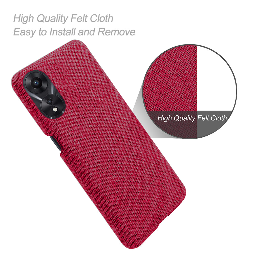 Ultra Slim Smartphone Case For Oppo A58 5G, Anti-fall Solid Color Hard PC Cloth Texture Protective Phone Cover