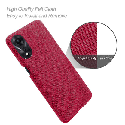 Ultra Slim Smartphone Case For Oppo A58 5G, Anti-fall Solid Color Hard PC Cloth Texture Protective Phone Cover