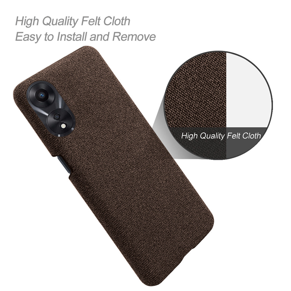 Ultra Slim Smartphone Case For Oppo A58 5G, Anti-fall Solid Color Hard PC Cloth Texture Protective Phone Cover