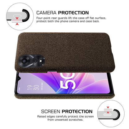 Ultra Slim Smartphone Case For Oppo A58 5G, Anti-fall Solid Color Hard PC Cloth Texture Protective Phone Cover