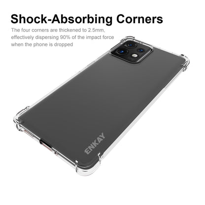 ENKAY HAT PRINCE For Motorola Moto X40 5G / Edge 40 Pro 5G Flexible TPU Case Thickened Corners Anti-slip Strip Edge Clear Smartphone Cover