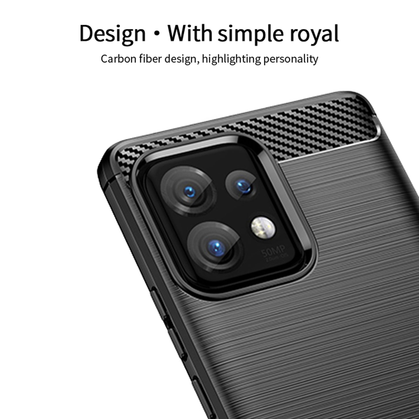 MOFI JK TPU Series-1  Protective Phone Case for Motorola Moto Edge 40 Pro 5G / Moto X40 5G Carbon Fiber Brushed TPU Phone Back Cover