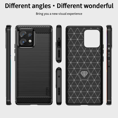 MOFI JK TPU Series-1  Protective Phone Case for Motorola Moto Edge 40 Pro 5G / Moto X40 5G Carbon Fiber Brushed TPU Phone Back Cover