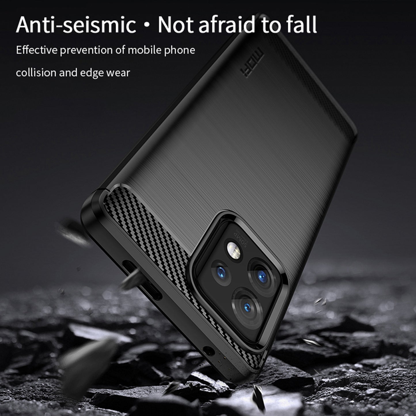 MOFI JK TPU Series-1  Protective Phone Case for Motorola Moto Edge 40 Pro 5G / Moto X40 5G Carbon Fiber Brushed TPU Phone Back Cover