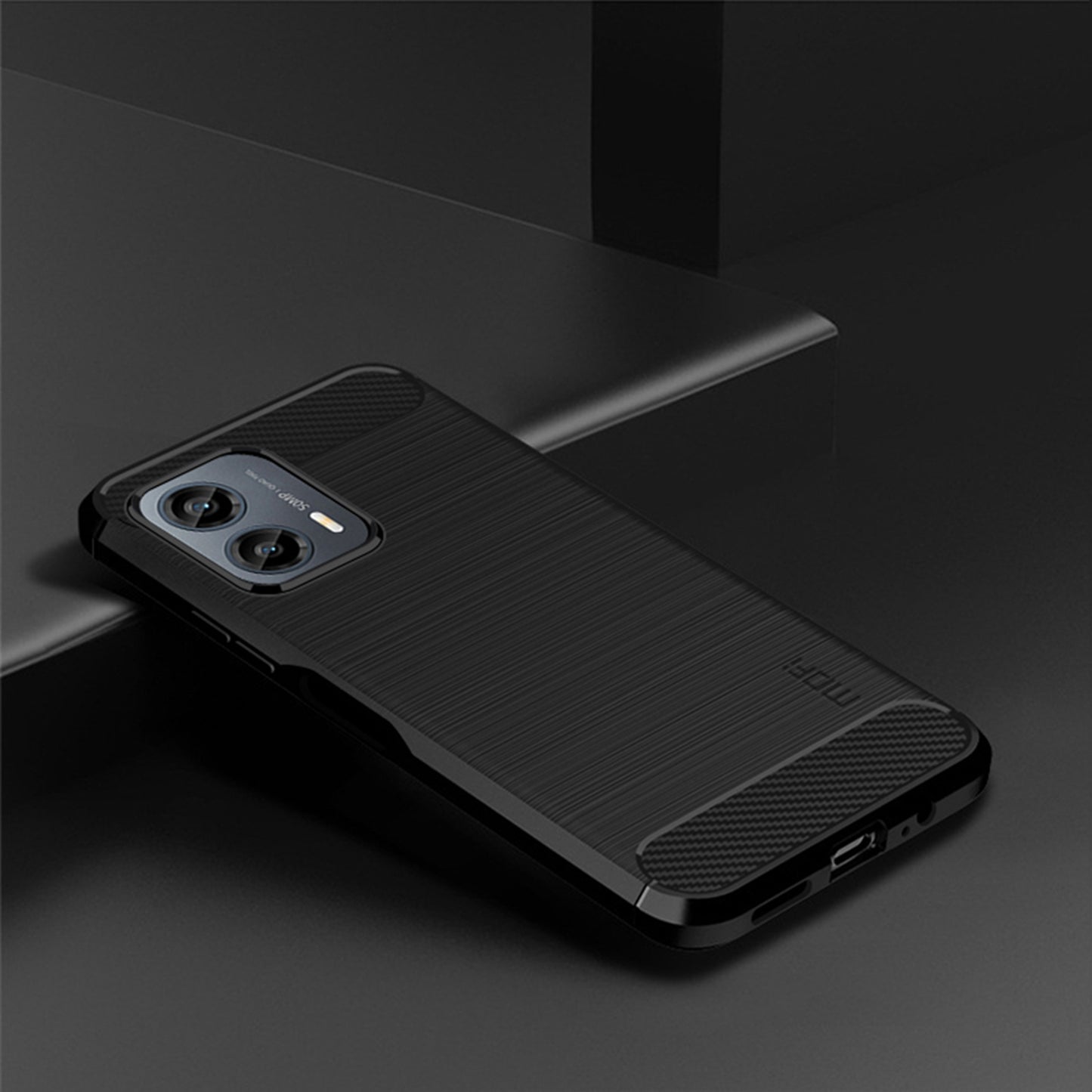 MOFI JK TPU Series-1 for Motorola Moto G 5G (2023) Shockproof Smartphone Case Carbon Fiber Brushed TPU Phone Back Cover