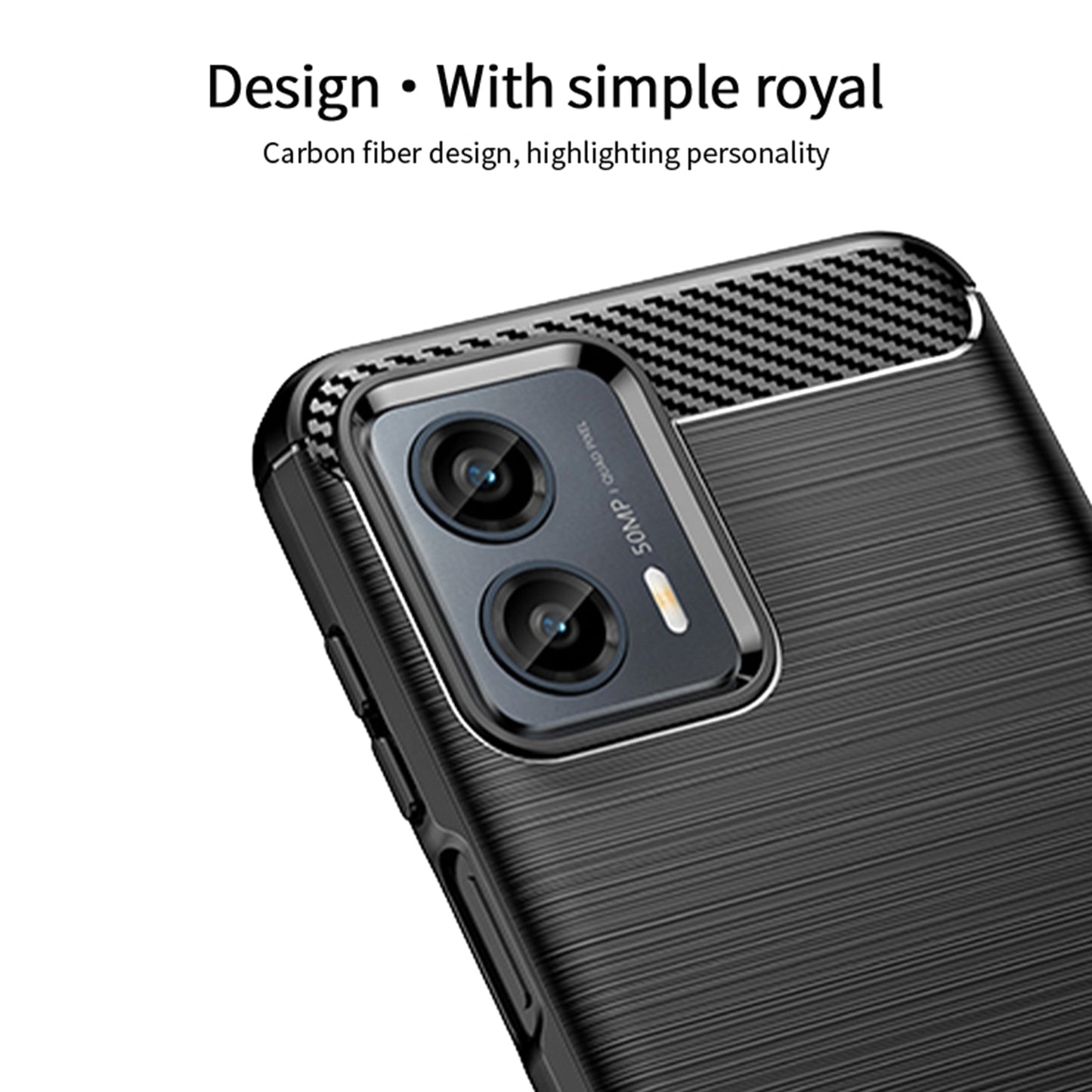 MOFI JK TPU Series-1 for Motorola Moto G 5G (2023) Shockproof Smartphone Case Carbon Fiber Brushed TPU Phone Back Cover