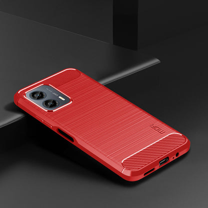 MOFI JK TPU Series-1 for Motorola Moto G 5G (2023) Shockproof Smartphone Case Carbon Fiber Brushed TPU Phone Back Cover