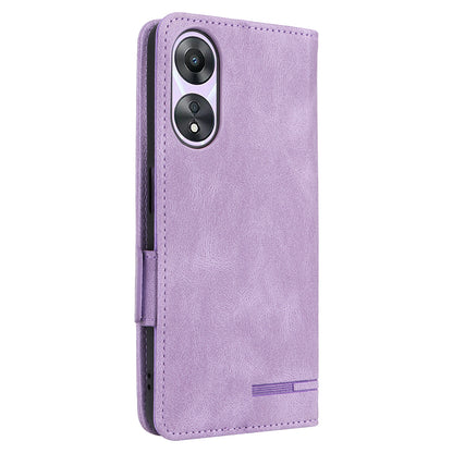 Shockproof Phone Cover for Oppo A58 5G, Hardware Decor Dual Magnetic Clasp Wallet Hands-free Stand PU Leather Phone Case