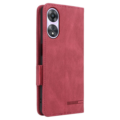 Shockproof Phone Cover for Oppo A58 5G, Hardware Decor Dual Magnetic Clasp Wallet Hands-free Stand PU Leather Phone Case