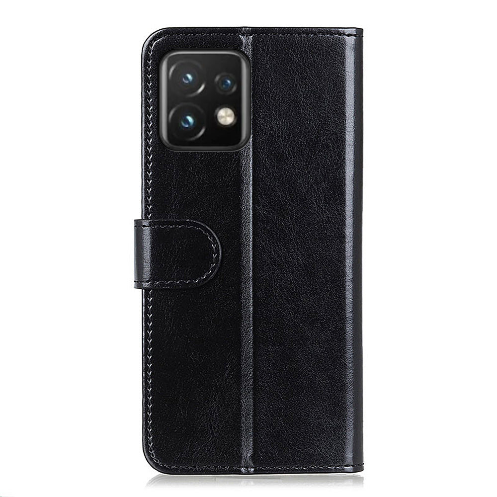 Wallet Stand Phone Case for Motorola Moto Edge 40 Pro 5G / Moto X40 5G Crazy Horse Texture Magnetic Clasp PU Leather + TPU Shockproof Cover