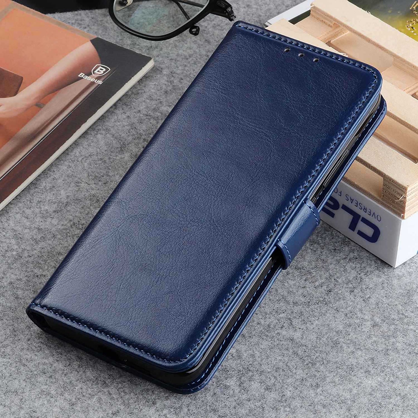 Wallet Stand Phone Case for Motorola Moto Edge 40 Pro 5G / Moto X40 5G Crazy Horse Texture Magnetic Clasp PU Leather + TPU Shockproof Cover