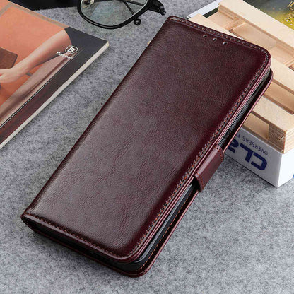 Wallet Stand Phone Case for Motorola Moto Edge 40 Pro 5G / Moto X40 5G Crazy Horse Texture Magnetic Clasp PU Leather + TPU Shockproof Cover