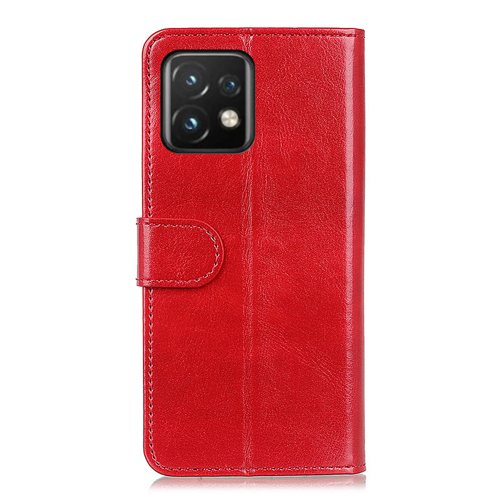 Wallet Stand Phone Case for Motorola Moto Edge 40 Pro 5G / Moto X40 5G Crazy Horse Texture Magnetic Clasp PU Leather + TPU Shockproof Cover