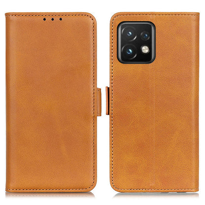 For Motorola Moto Edge 40 Pro 5G / Moto X40 5G Anti-scratch Cowhide Texture Phone Cover Wallet Foldable Stand PU Leather Magnetic Phone Case