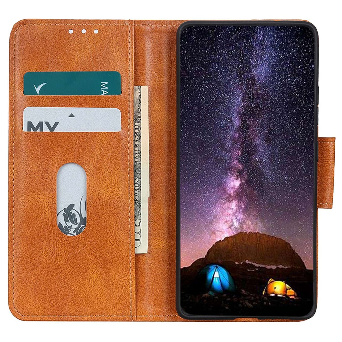 For Motorola Moto Edge 40 Pro 5G / Moto X40 5G Crazy Horse Texture Scratch-resistant Phone Case Drop-proof PU Leather Cell Phone Cover Wallet Stand