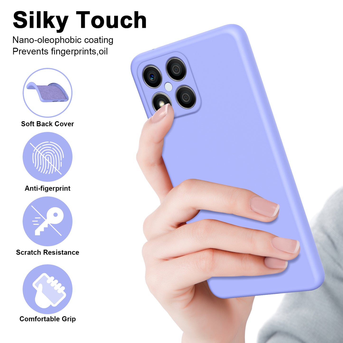 For Honor X8 4G / X30i 2.2mm Thickness Shockproof Cover Fiber Lining Rubberized Soft TPU Anti-scratch Phone Case