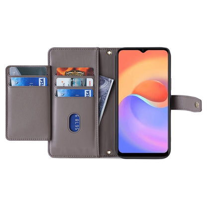 For ZTE Blade A52 Lite 4G Full Protection PU Leather Stand Case Zipper Pocket Card Slots Flip Phone Cover with Wrist Strap and Shoulder Strap