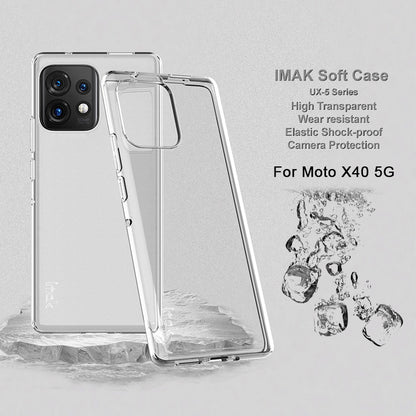 IMAK UX-5 Series for Motorola Moto X40 5G / Edge 40 Pro 5G Anti-drop Soft TPU Phone Case Crystal Clear Scratch-resistant Cell Phone Cover