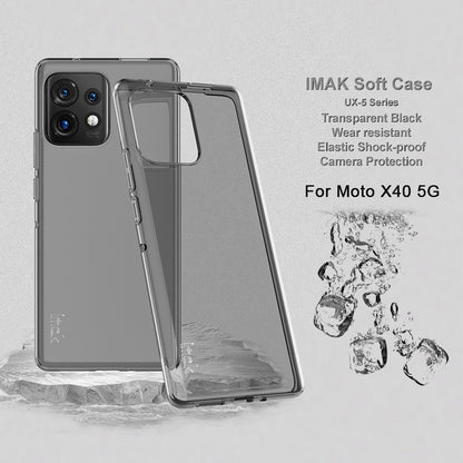 IMAK UX-5 Series for Motorola Moto X40 5G / Edge 40 Pro 5G Anti-drop Soft TPU Phone Case Crystal Clear Scratch-resistant Cell Phone Cover