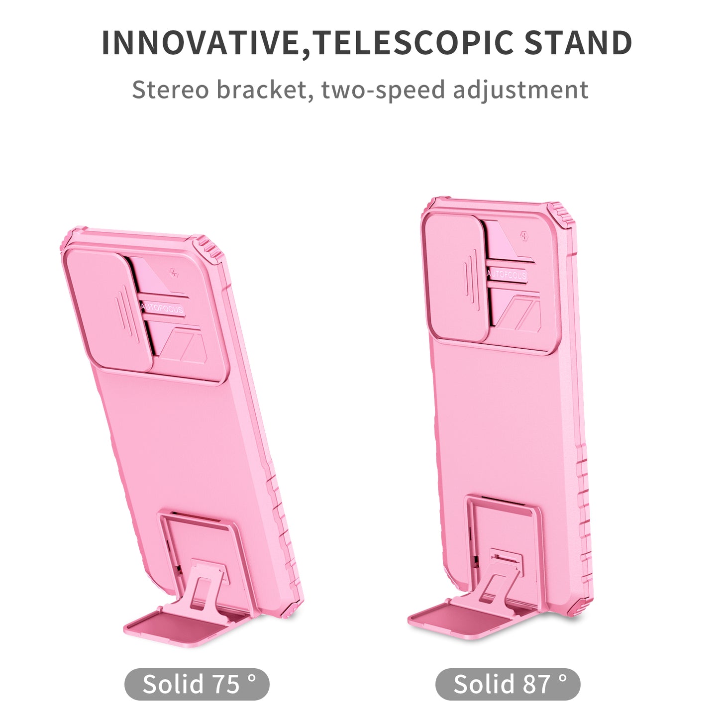 For Infinix Hot 11s NFC 4G Slide Camera Protection Anti-fall Cell Phone Shell Kickstand PC + TPU Hybrid Cover Phone Case