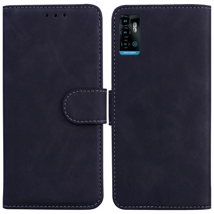 For ZTE Blade A72 / Blade V40 Vita Solid Color PU Leather Flip Folio Cover Stand Wallet Magnetic Clasp Shockproof Phone Case