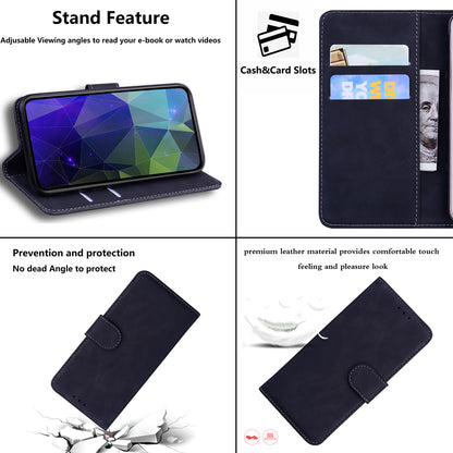 For ZTE Blade A72 / Blade V40 Vita Solid Color PU Leather Flip Folio Cover Stand Wallet Magnetic Clasp Shockproof Phone Case