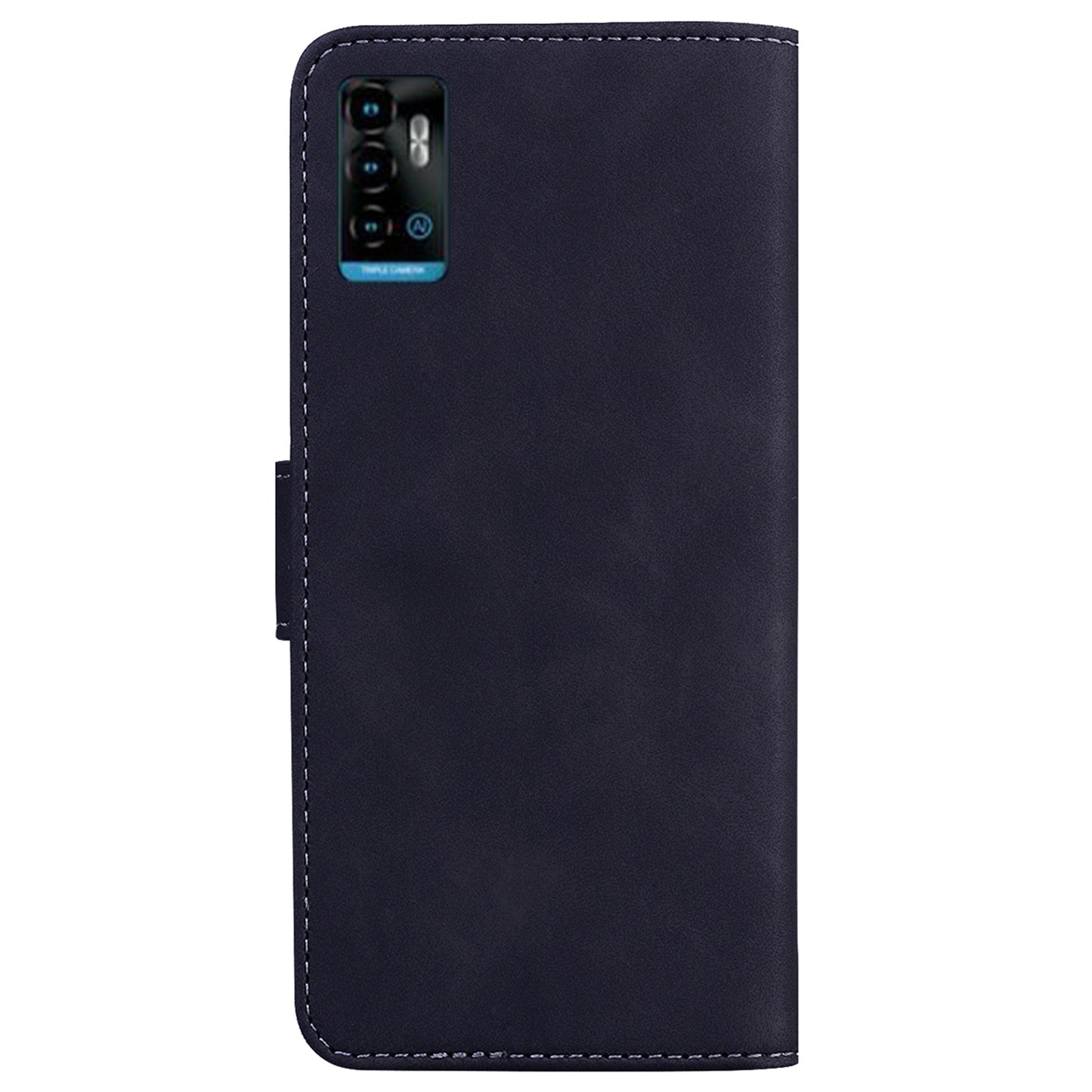 For ZTE Blade A72 / Blade V40 Vita Solid Color PU Leather Flip Folio Cover Stand Wallet Magnetic Clasp Shockproof Phone Case