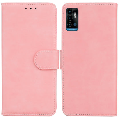 For ZTE Blade A72 / Blade V40 Vita Solid Color PU Leather Flip Folio Cover Stand Wallet Magnetic Clasp Shockproof Phone Case