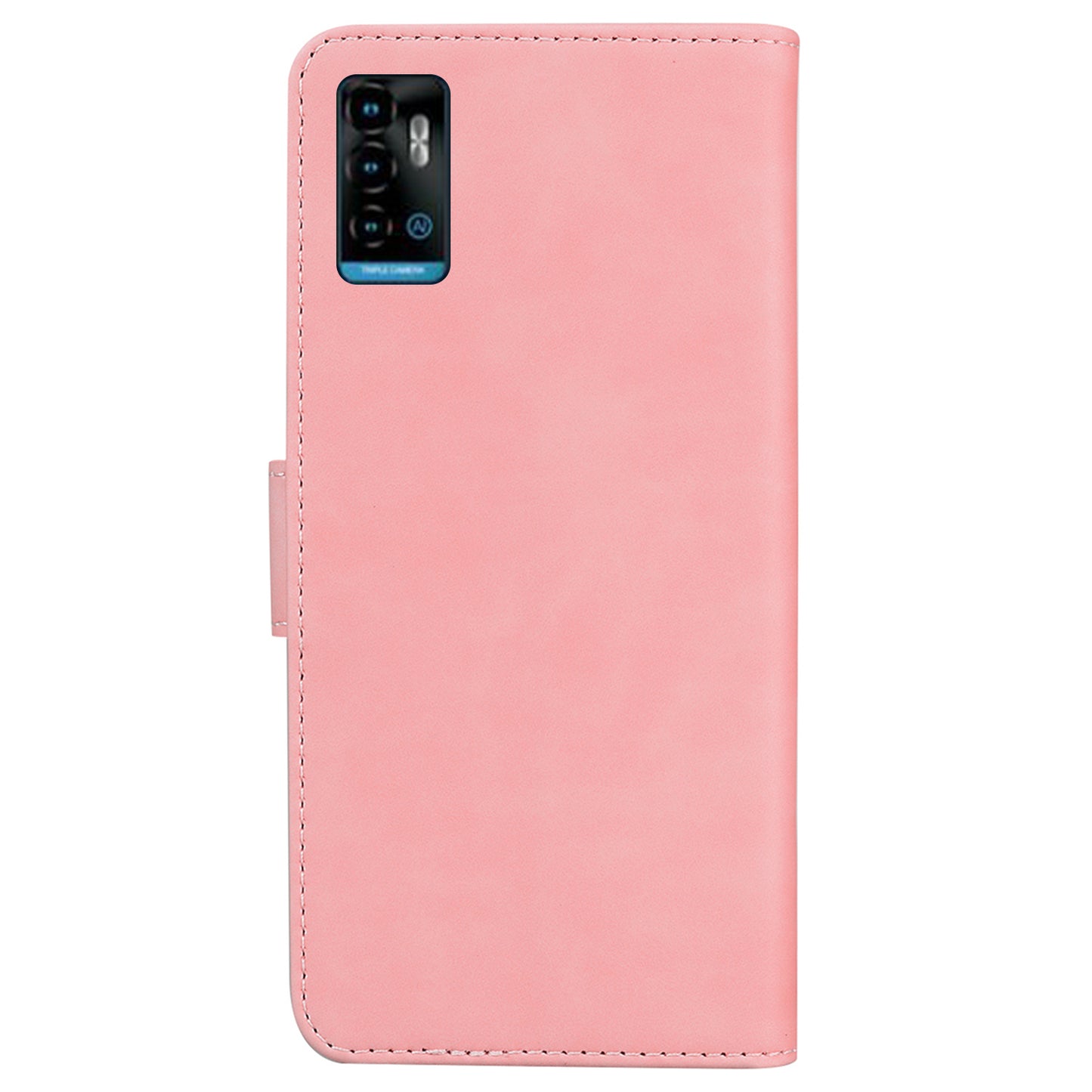 For ZTE Blade A72 / Blade V40 Vita Solid Color PU Leather Flip Folio Cover Stand Wallet Magnetic Clasp Shockproof Phone Case