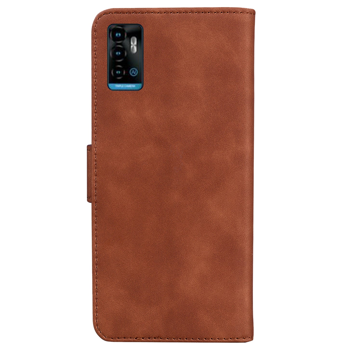 For ZTE Blade A72 / Blade V40 Vita Solid Color PU Leather Flip Folio Cover Stand Wallet Magnetic Clasp Shockproof Phone Case