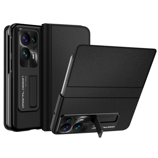 For Oppo Find N2 5G Magnetic PU Leather +  PC Phone Case Kickstand Anti-scratch Folding Phone Cover