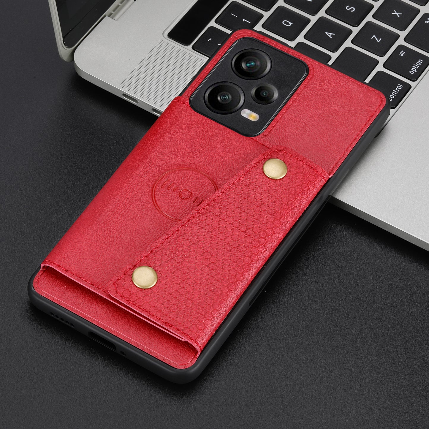 For Xiaomi Redmi Note 12 Pro 5G Kickstand PU Leather Coated TPU Case Dual Button Card Slots Phone Cover with Car Mount Metal Sheet