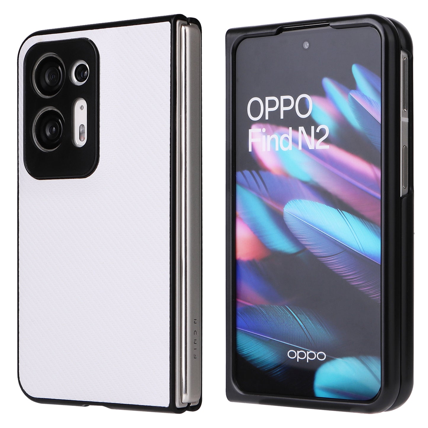 For Oppo Find N2 5G Anti-scratch Phone Back Cover Drop-proof PU Leather + PC Protective Cell Phone Case