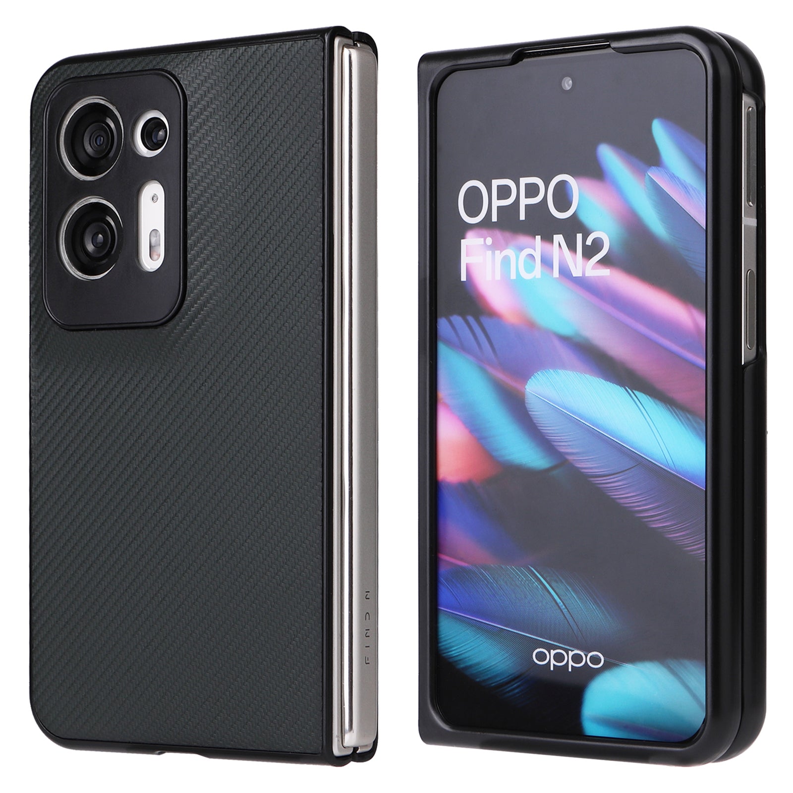 For Oppo Find N2 5G Anti-scratch Phone Back Cover Drop-proof PU Leather + PC Protective Cell Phone Case