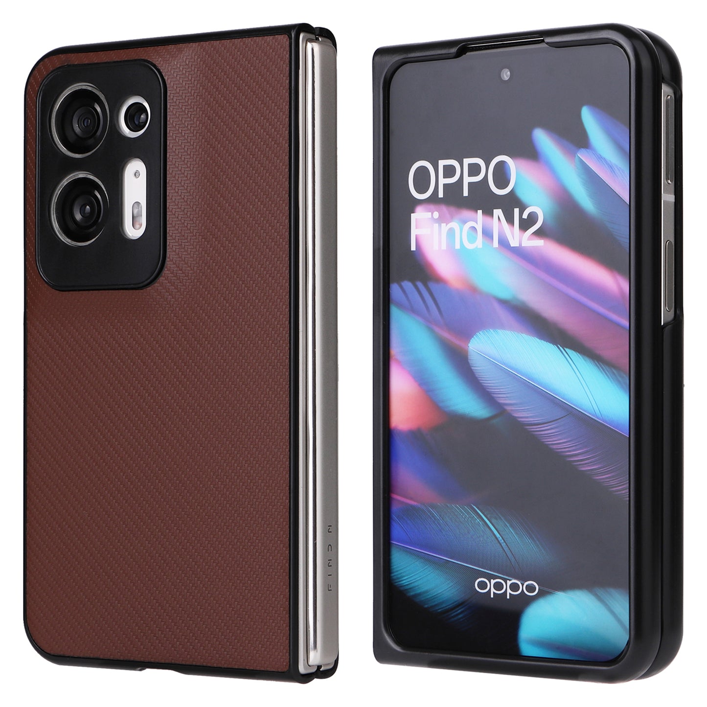 For Oppo Find N2 5G Anti-scratch Phone Back Cover Drop-proof PU Leather + PC Protective Cell Phone Case