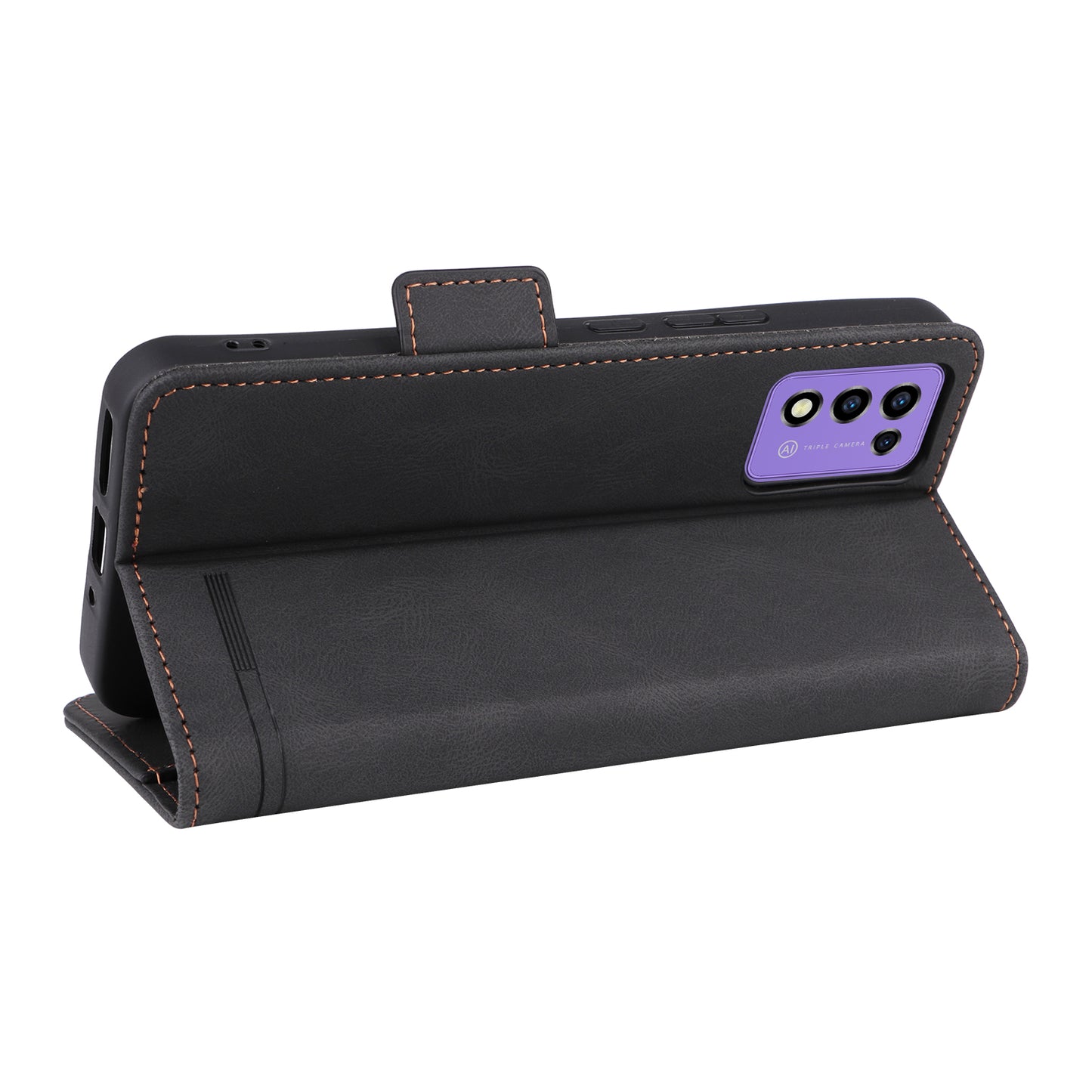 For ZTE Libero 5G III Hardware Decor Dual Magnetic Clasp Anti-fall Phone Cover Wallet Stand Anti-scratch PU Leather Phone Case